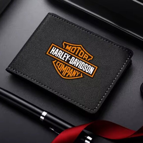 Harley Davidson HD Leather Wallet Credit Card Holder Pu Black - Picture 1 of 13